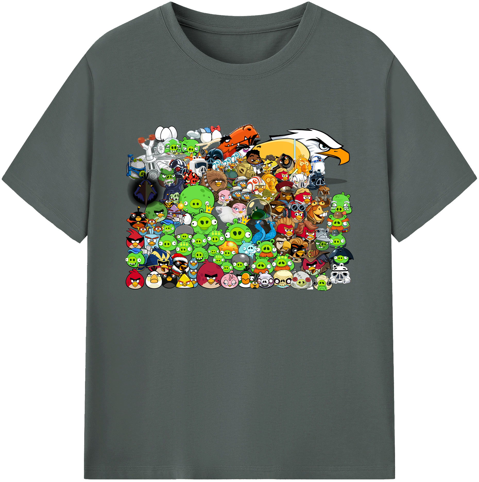 （画像用） Angry Birds アングリーバード 綿100％ メンズ半袖Tシャツ｜肌触りやわらか＆通気性